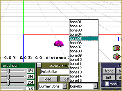 Attach the new ball accessory that you made in SketchUp to a DummyBone in MikuMikuDance 7.39