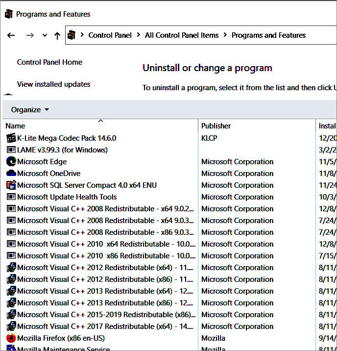 List of my C++